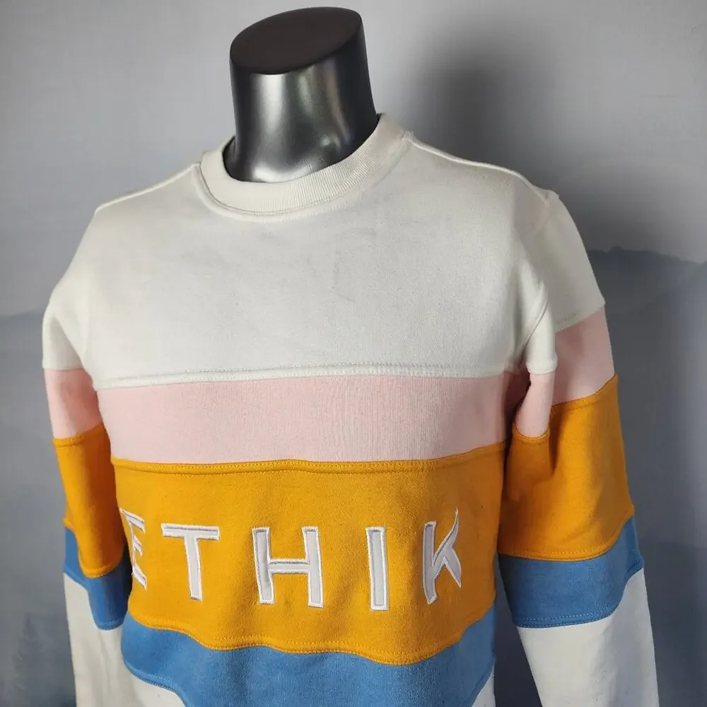 Ethik Color Block Crew Neck Sweatshirt | Men's Small